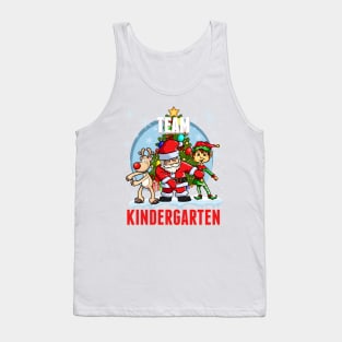 Team KINDERGARTEN Santa Elf Reindeer Flossing Kids Christmas Tank Top